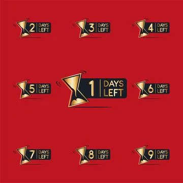 Number Days Left Countdown Vector Illustration Template Stock Illustration