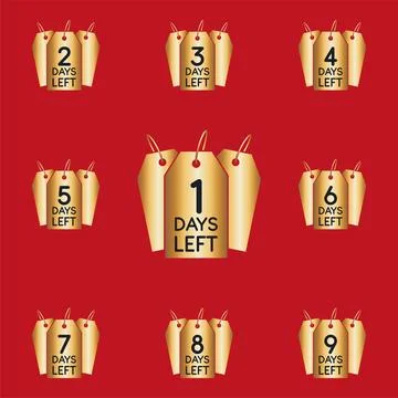 Number Days Left Countdown Vector Illustration Template Stock Illustration