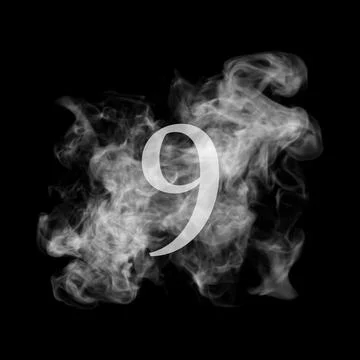 Number Design with smoke effect Illustrazione stock