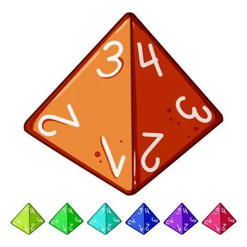 Number dice cartoon vector graphic Stock Illustration
