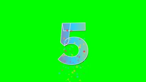 Number Dynamic with Five - Chroma Key Green Screen Footage Video stock 336898796