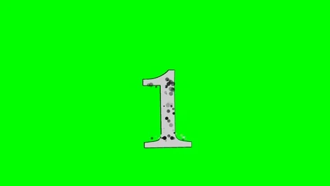 Number Dynamic with One - Chroma Key Green Screen Footage Stockbeeldmateriaal 336892776