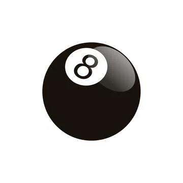 Number Eight Billiard Ball Vector Logo Template Illustrazione stock