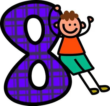 Number Eight boy Stock-Illustration