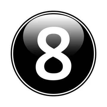 Number eight button. Ilustração Stock