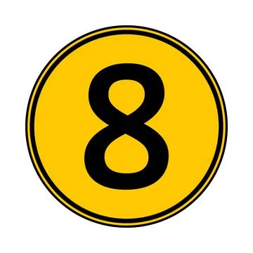 Number eight button. Ilustração Stock