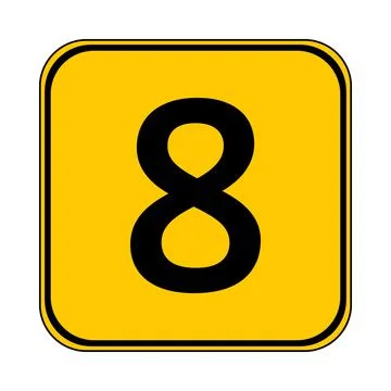 Number eight button. Ilustração Stock