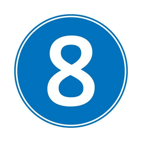 Number eight button. Ilustração Stock