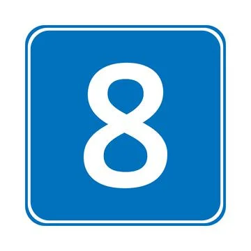 Number eight button. Ilustração Stock