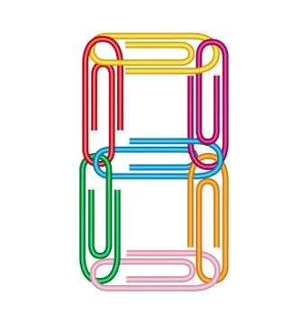 Number eight with clips イラスト素材