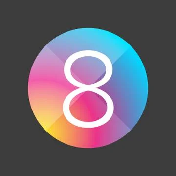 Number eight colorful button Illustrazione stock