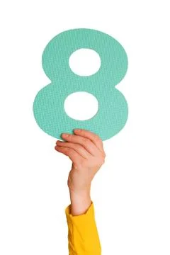 Number eight in hand Stock Photos