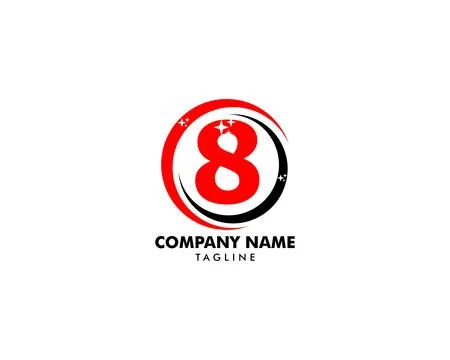 Number eight logo, Logo 8 vector template Stock Illustration