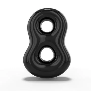 Number eight made of inflatable balloon isolated on white background. 3D Stock Illustration