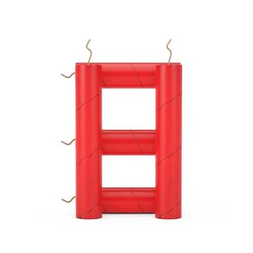 Number Eight or 8 as Dynamite Sticks Alphabet Numbers Collection. 3d Renderin Stock Illustration