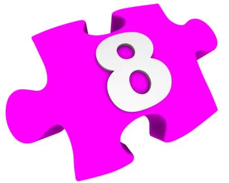 The number is eight. Puzzle element 库存插图
