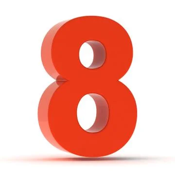 The Number Eight in Red Plastic Stock Illustration