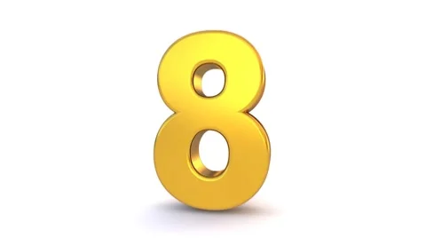 Number Eight - Rotating and Appearing Stock Footage 8600908