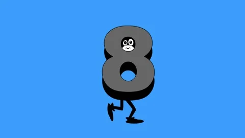 The number eight is walking on the blue screen Stock Footage 242745267