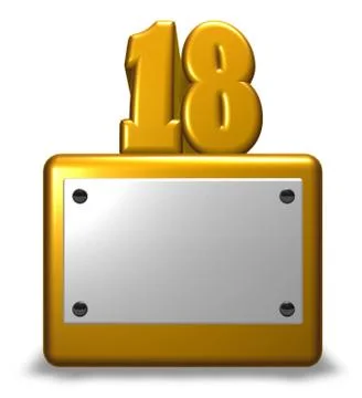 Number eighteen on socket - 3d rendering Stock Illustration