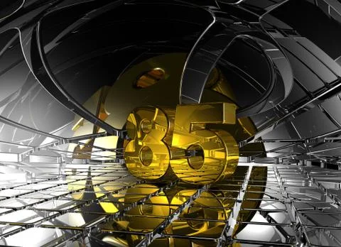 Number eighty five in abstract futuristic space - 3d illustration イラスト素材