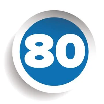 Number eighty icon vector Illustrazione stock