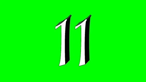 Number eleven 11 animation green screen ... | Stock Video | Pond5