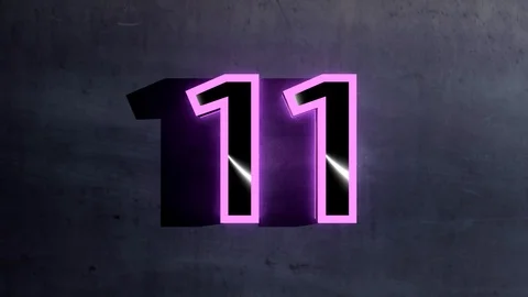 Number Eleven  - Animation - 3d Rendering 스톡 동영상 93000464