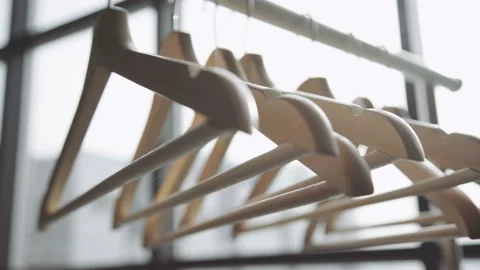 Number of empty hangers after a major sell-off in the store. Stock Footage 86672663