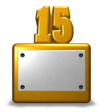 Number fifteen on socket - 3d rendering Stock Illustration