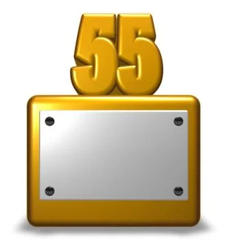 Number fifty-five on socket - 3d rendering Stock Illustration
