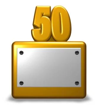 Number fifty on socket - 3d rendering Illustrazione stock