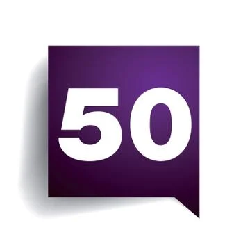 Number fifty speech bubble Stock Illustration