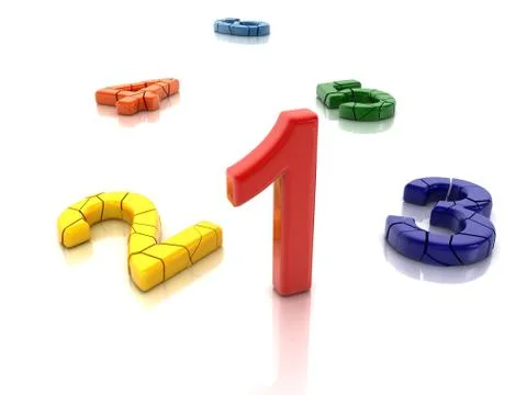 Number first broken Stockillustratie