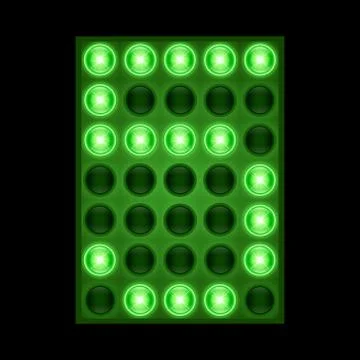 Number five 5 on green LED display. vector eps 10 イラスト素材