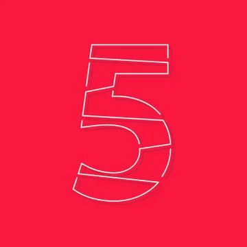 Number five 5. Modern trendy, creative style design. For logo, brand label, d イラスト素材