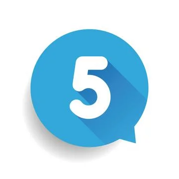 Number five 5 speech bubble blue イラスト素材