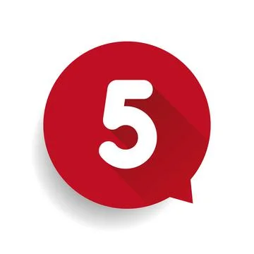 Number five 5 speech bubble red イラスト素材