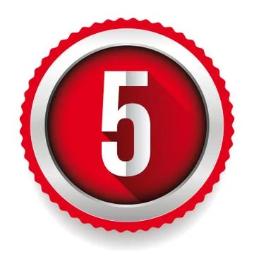 Number Five badge vector Stock Illustration