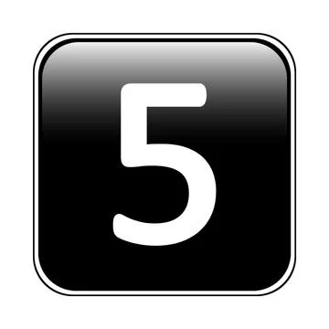 Number five button. Ilustração Stock