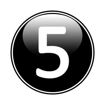 Number five button. Ilustração Stock