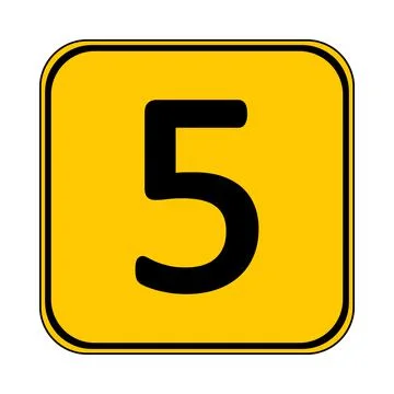 Number five button. Ilustração Stock