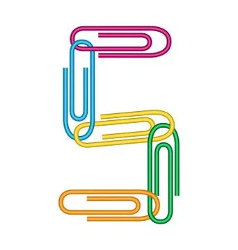 Number five with clips イラスト素材