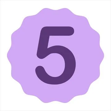 Number Five Color Vector Illustration Stock Illustration