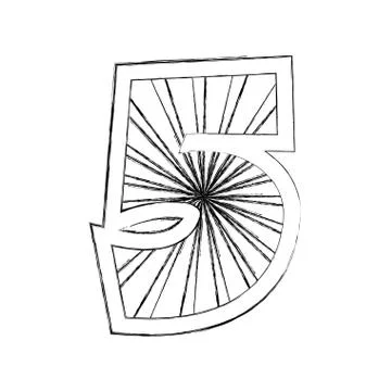 Number five comic style Illustrazione stock