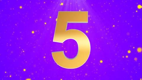 Number Five on Glittering Purple Background Ilustração Stock