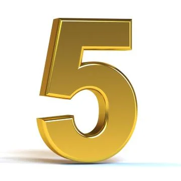 The Number Five in Gold Stock Illustration