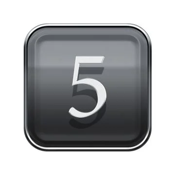 Number five grey glossy, isolated on white background イラスト素材