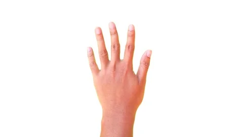 Number five hand gesture symbol on white background 스톡 동영상 317126742
