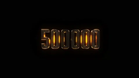 Number five hundred thousand, animated in the style of a game splash Stock Footage 157728553